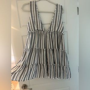 Black and white striped dress